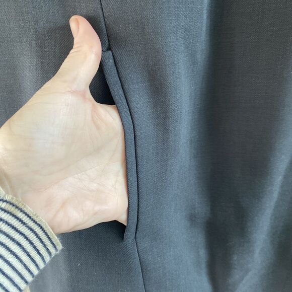 J.Crew Dress Womens 2 Gray Wool Sheath Cap Sleeve Pockets Career Classic - Picture 3 of 11
